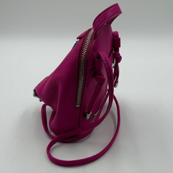 NWT- Rebecca Minkoff- Julian Mini Fuchsia Leather  Crossbody main image 9